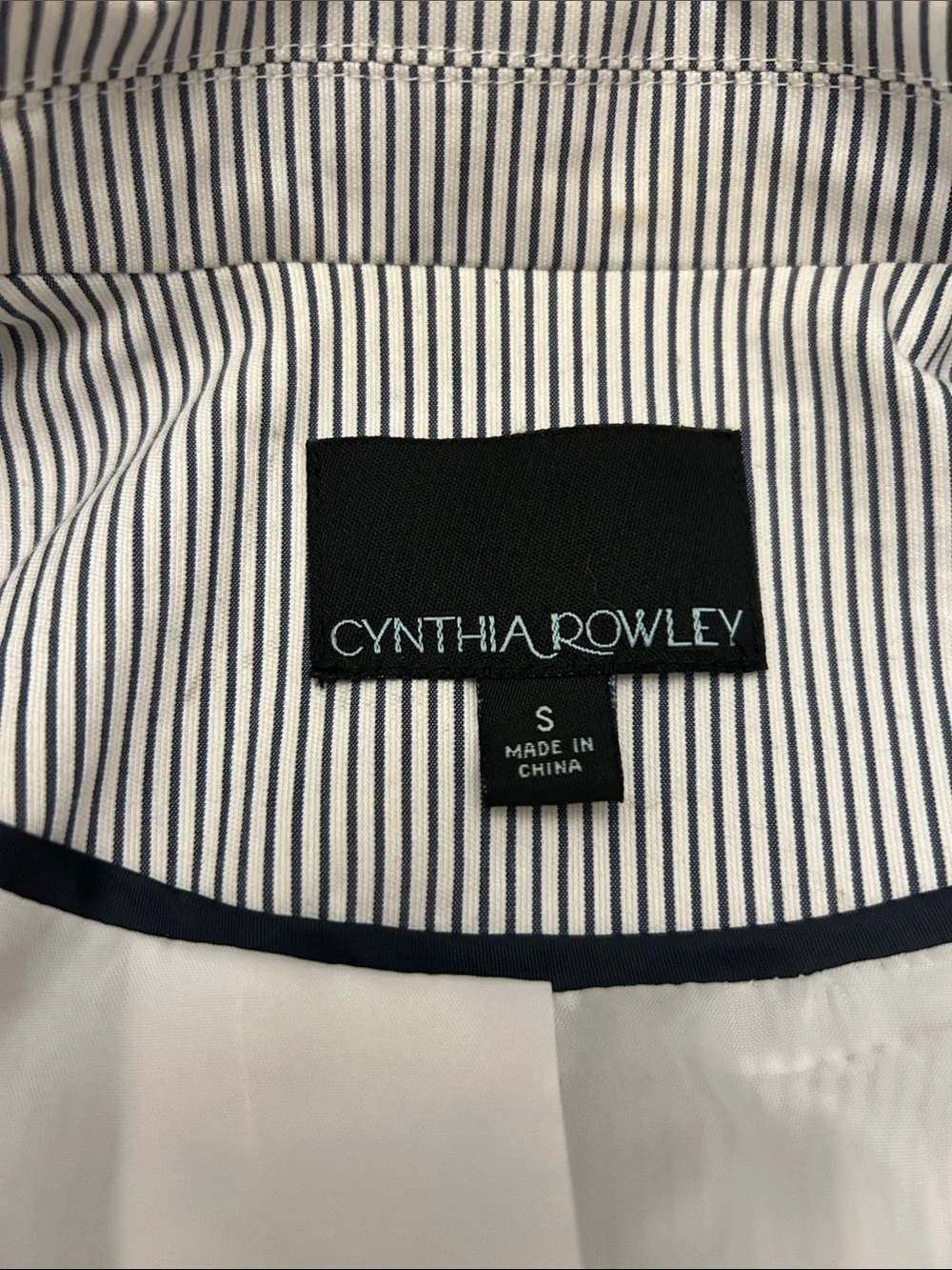 Cynthia Rowley Striped Seersucker Blazer - Light Blue/White Size S EUC